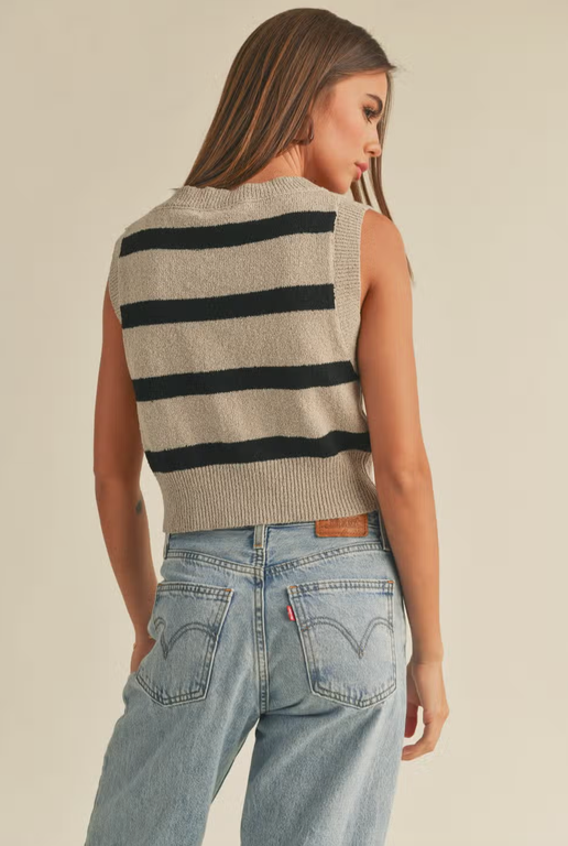 Monica Striped Sweater Vest