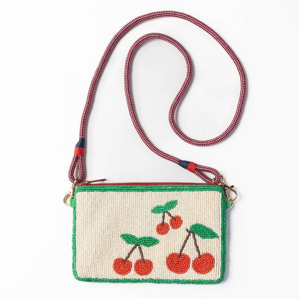 Leila Cherries Beaded Bag