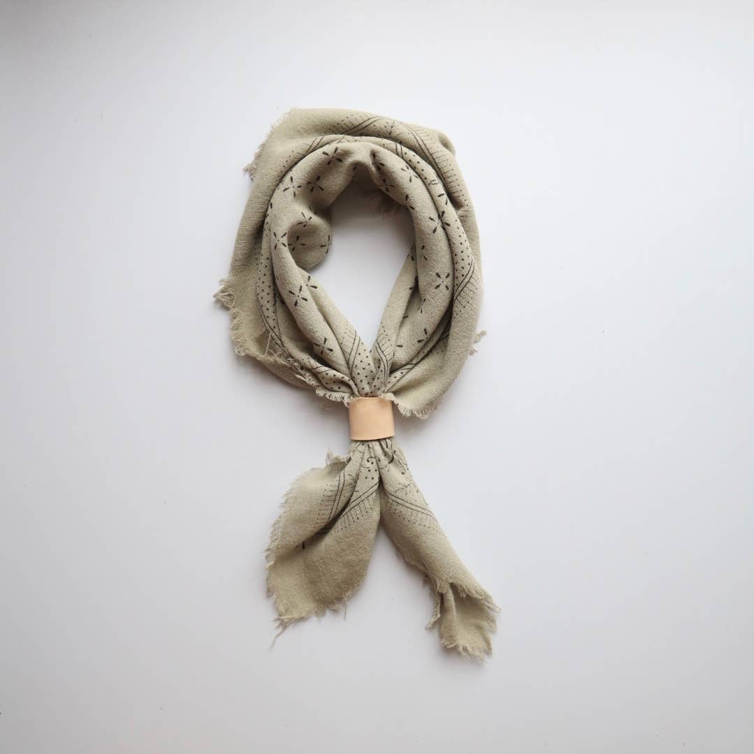 Raw Silk Bandana- Sage Grey
