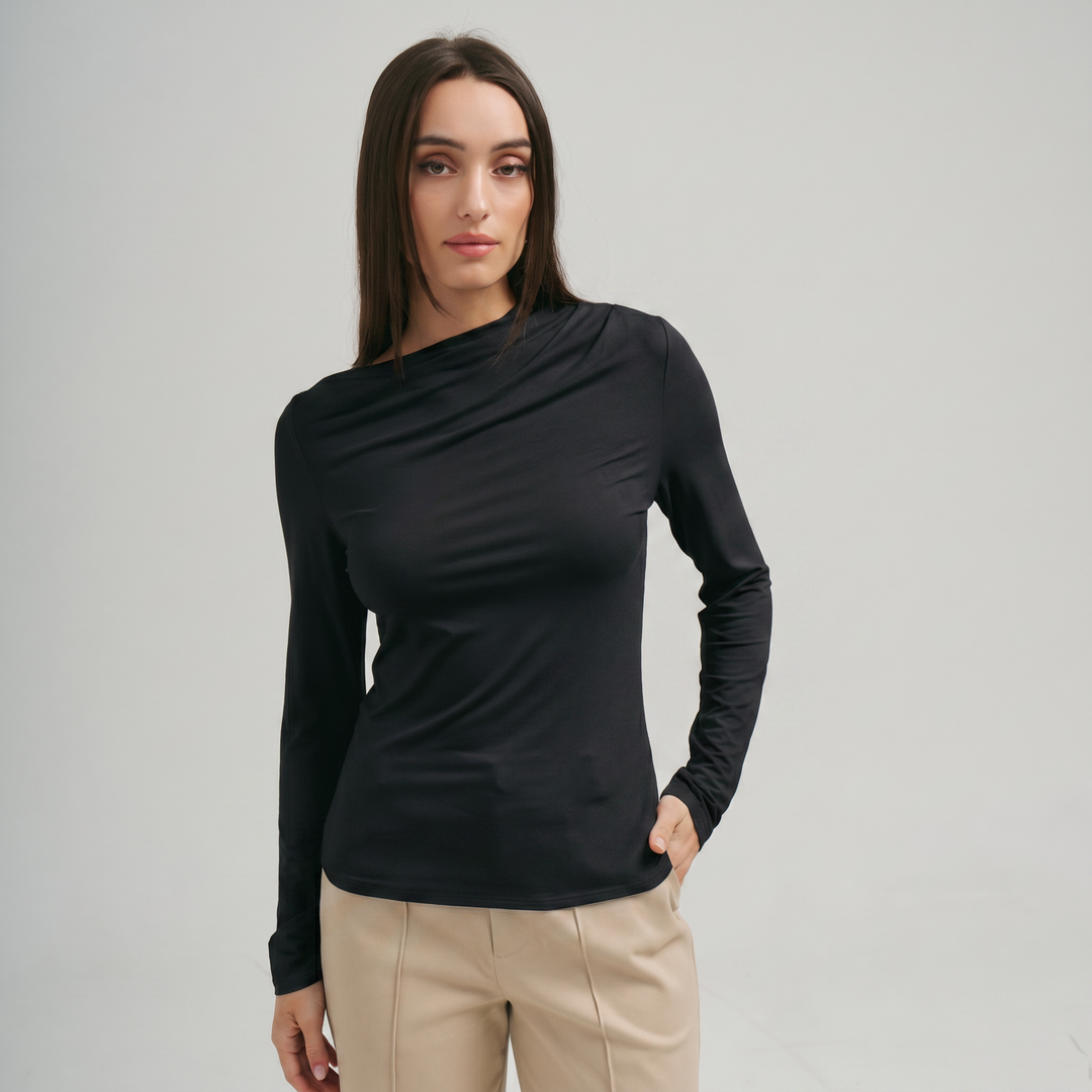 Sidney Asymmetrical Neckline Jersey Top