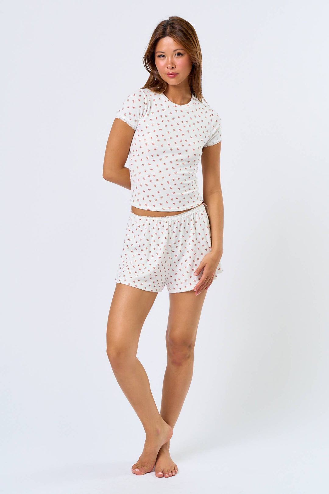 Primrose Pointelle Lace Trim Tee