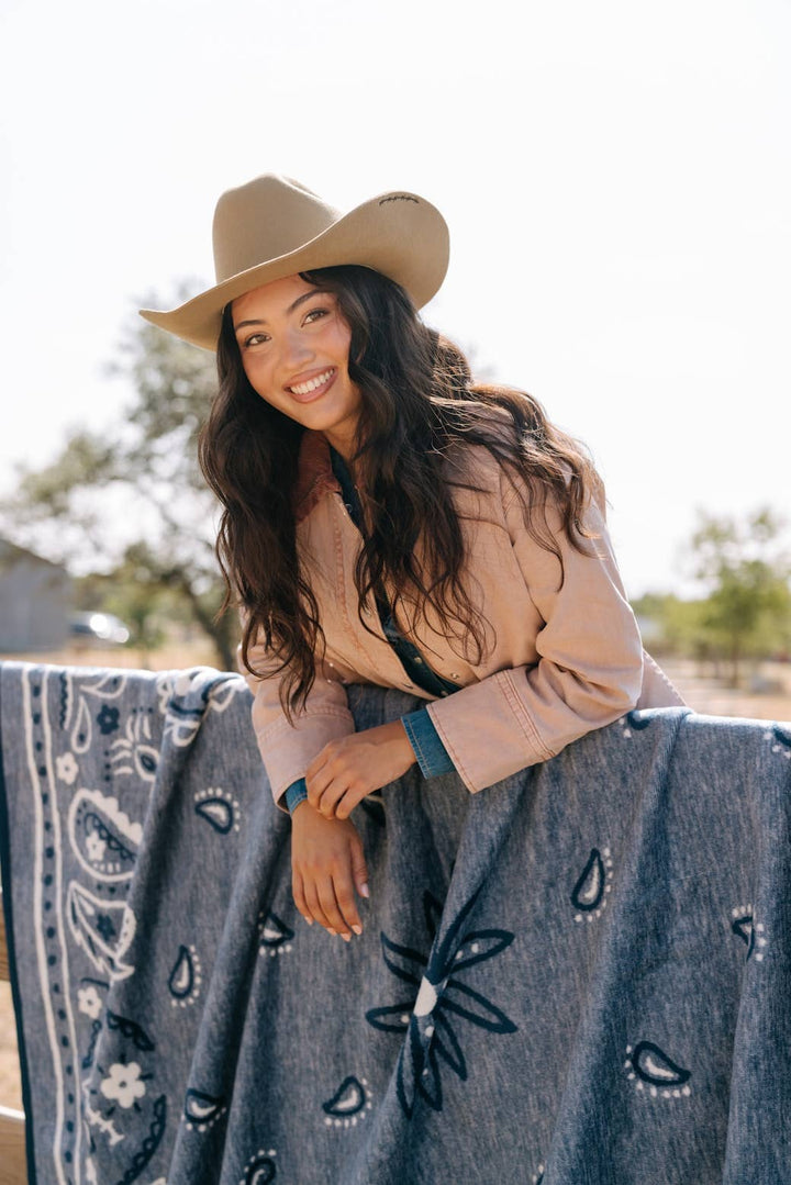 ChappyWrap - Vintage Blue Bandana Blanket