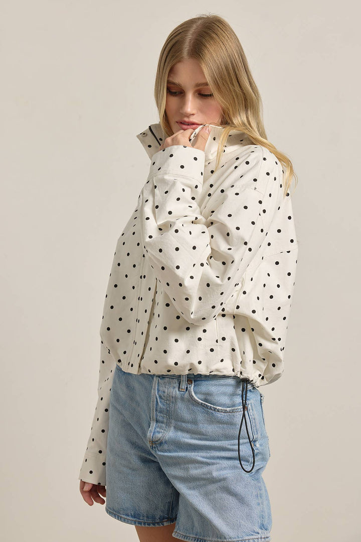 Blane Polka Dot High Neck Jacket