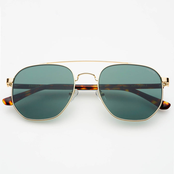 FREYRS Eyewear - Austin Unisex Sunglasses : Gold / Green