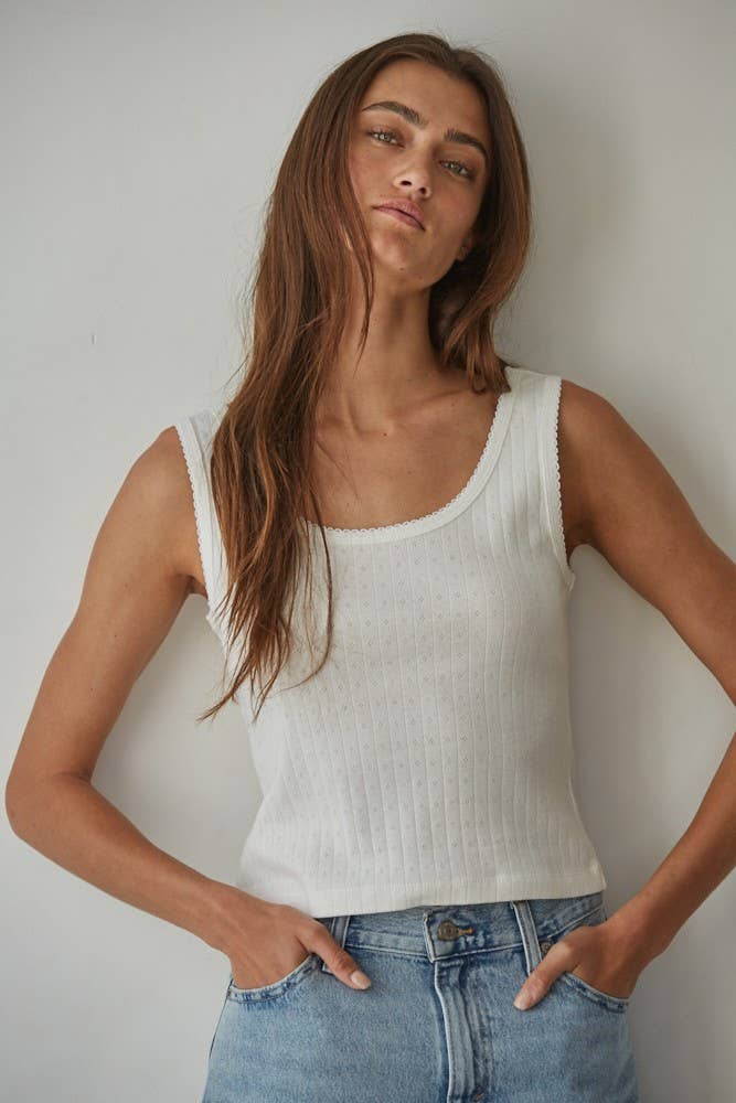 Luna Pointelle Ribbed Tank