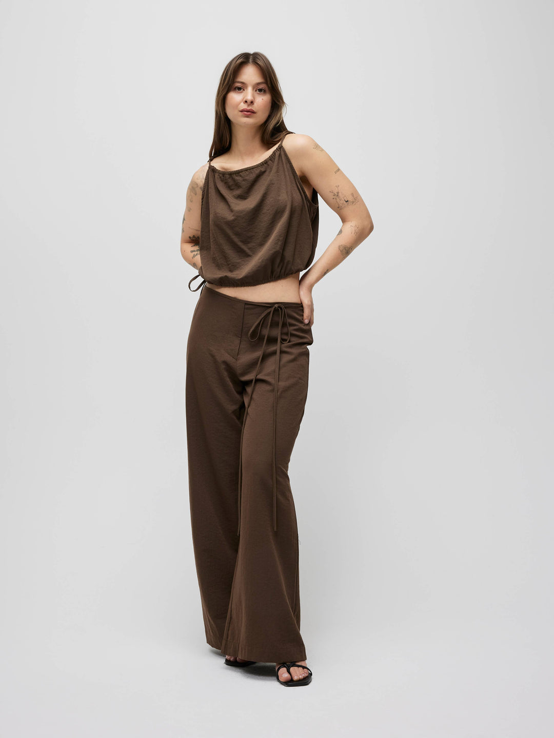Shar Tie Front Lightweight Pants