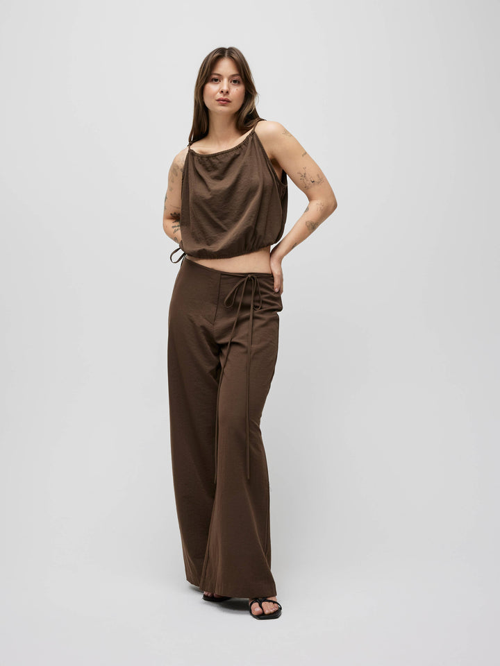 Shar Tie Front Lightweight Pants