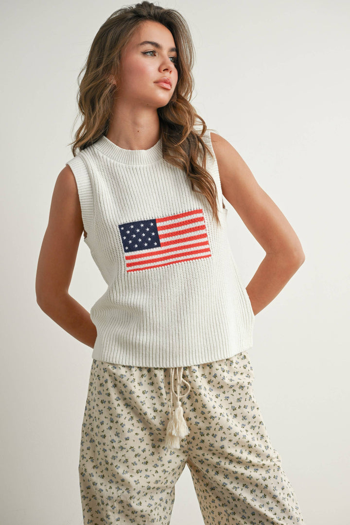 Liberty Flag Sleeveless Sweater