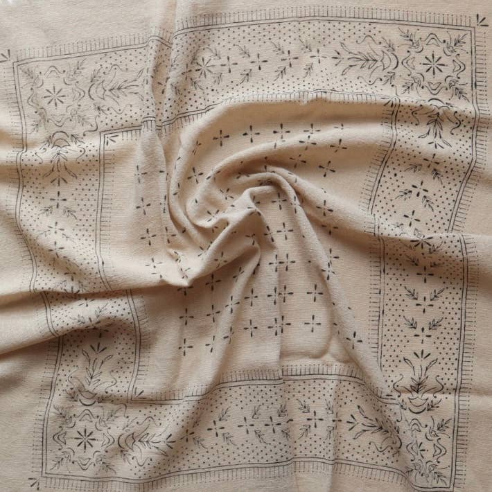 Raw Silk Bandana - Oatmeal