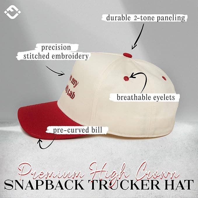 Put It on My Husbands Tab Hat - Red/Beige