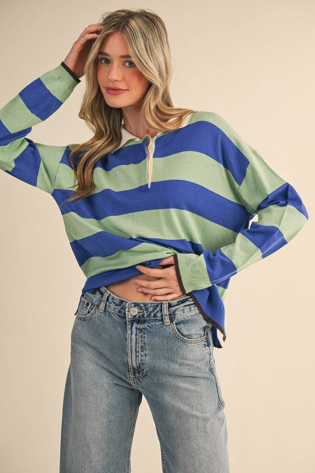Monica Striped Rugby Sweater
