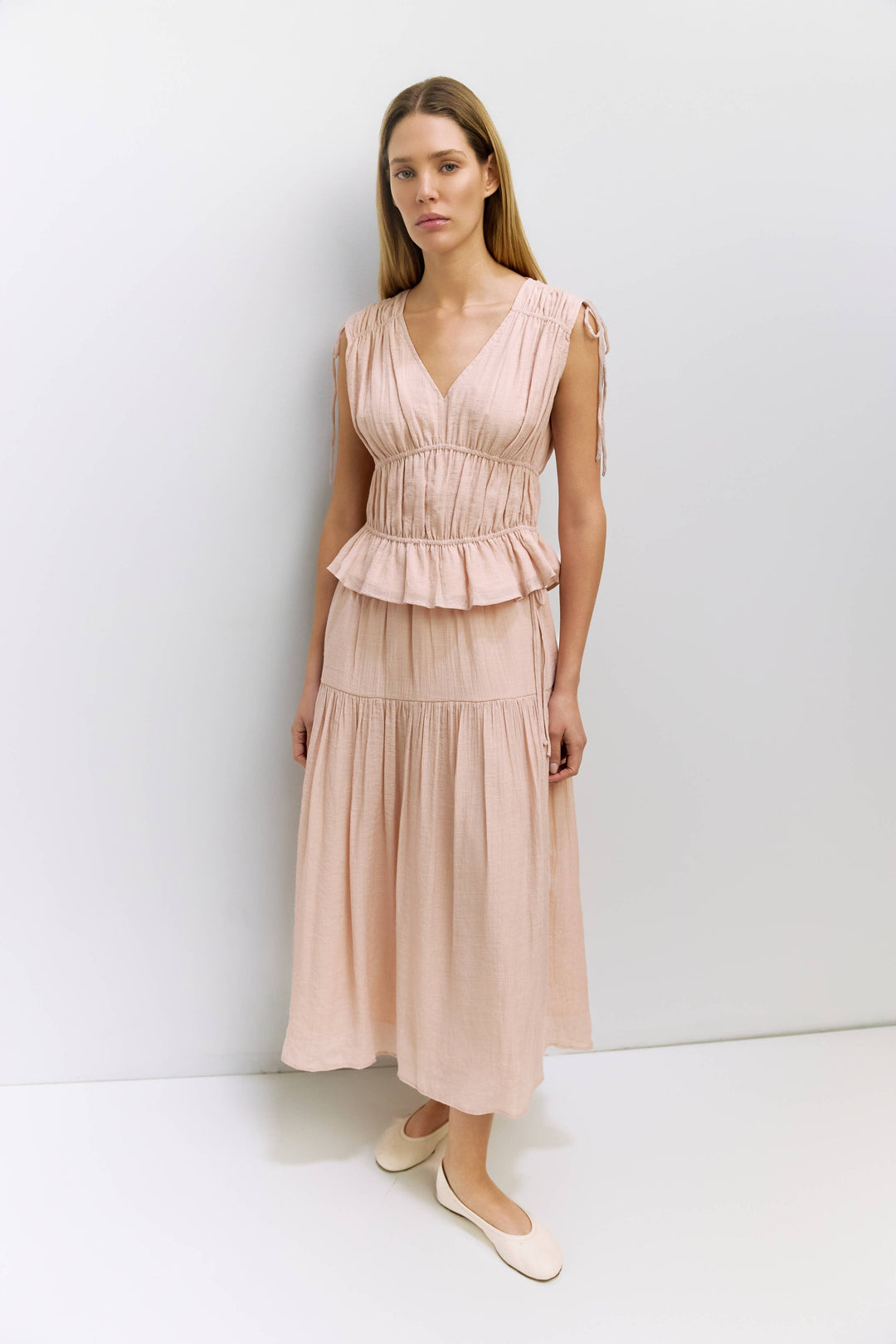Cleo Top | Gathered Sleeveless Blouse