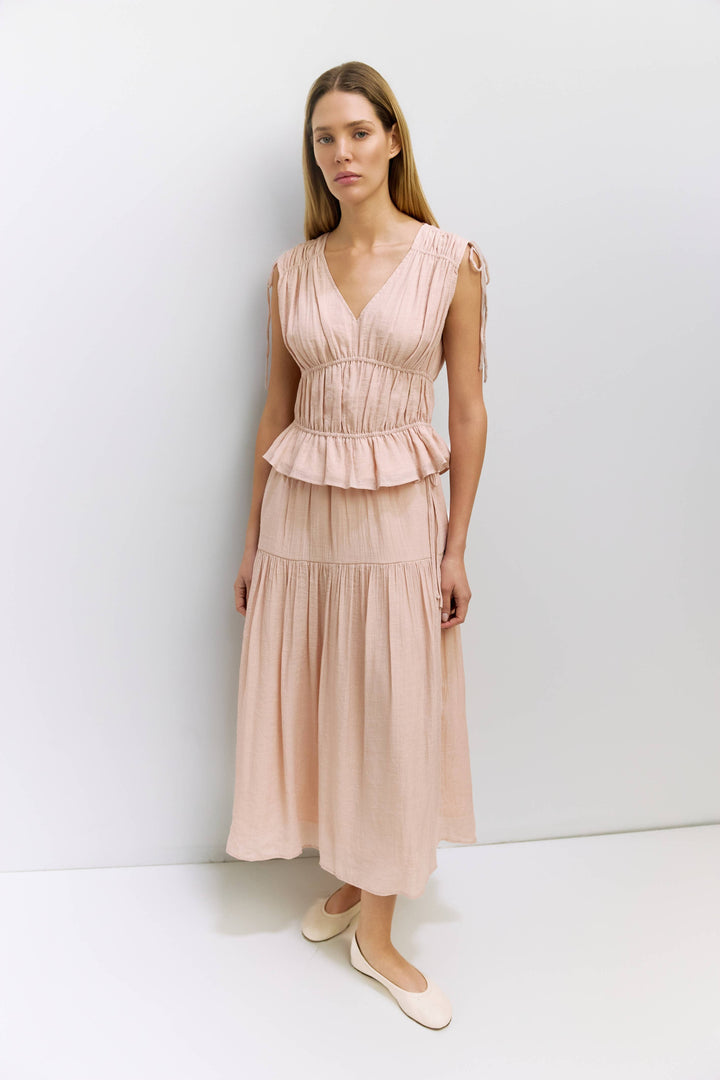 Cleo Top | Gathered Sleeveless Blouse