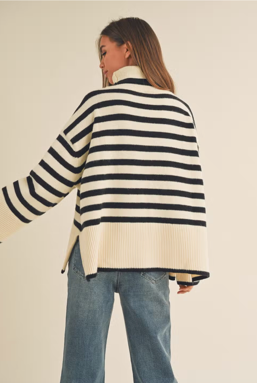 Cameron Striped Turtleneck Sweater