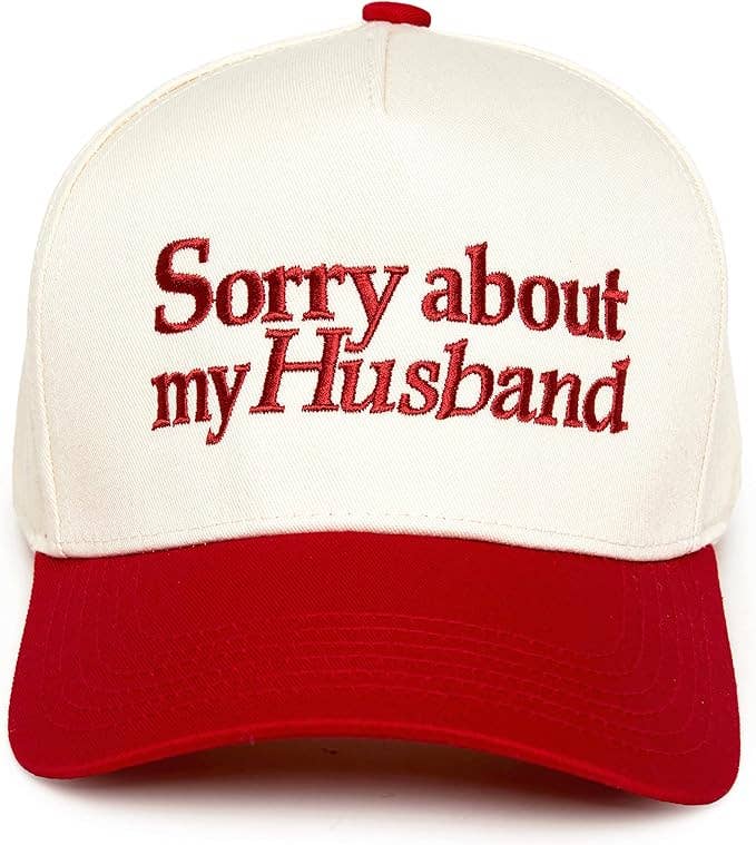 Sorry About My Husband Hat - Red/Beige