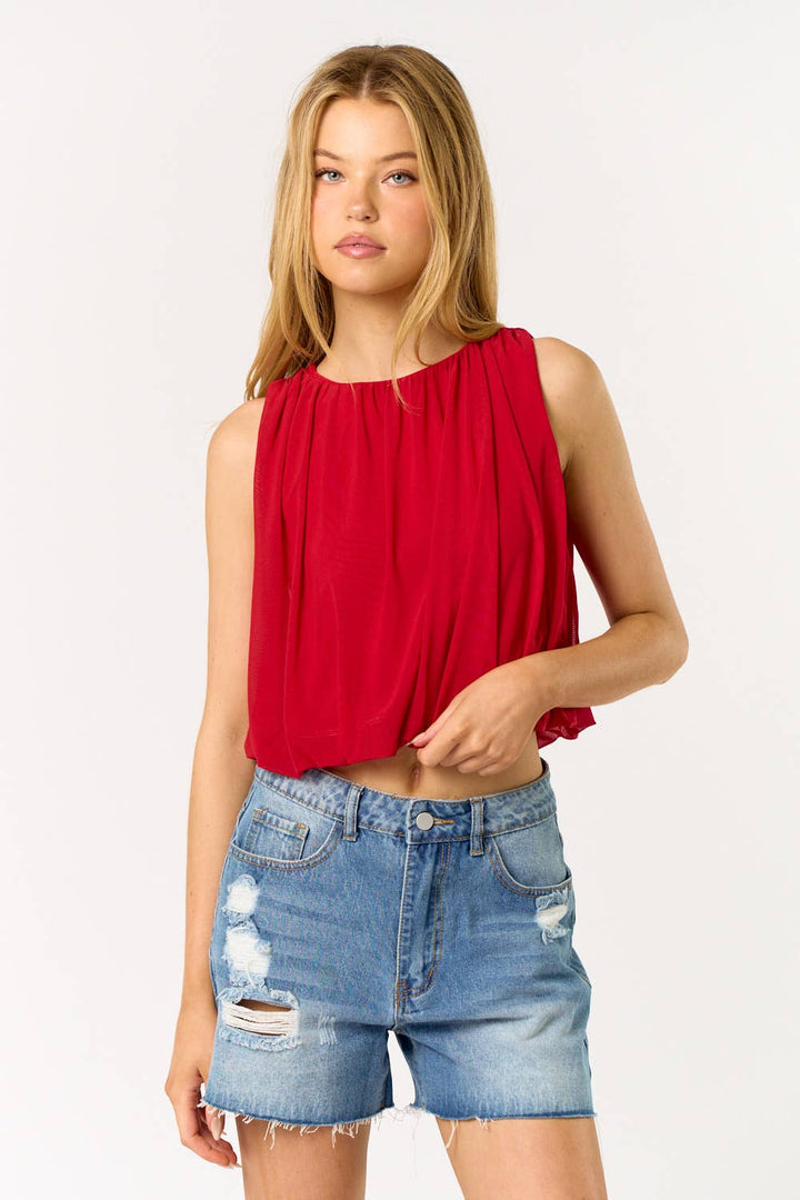 Mitsy Mesh Bubble Top