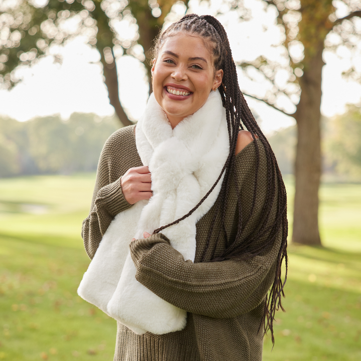 Camelia Fur Wrap Scarf