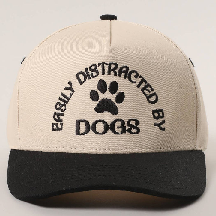 Easily Distracted by Dogs Embroidered Hat