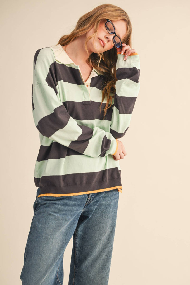 Monica Striped Rugby Sweater