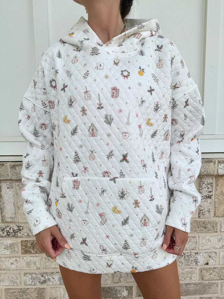 A Cottage Christmas Quilted Hoodie