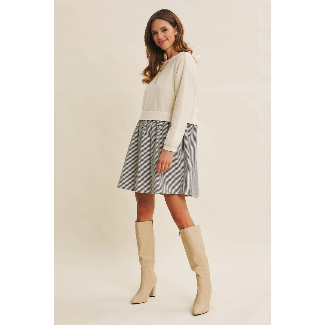 Autumn Bow Back Sweater Dress