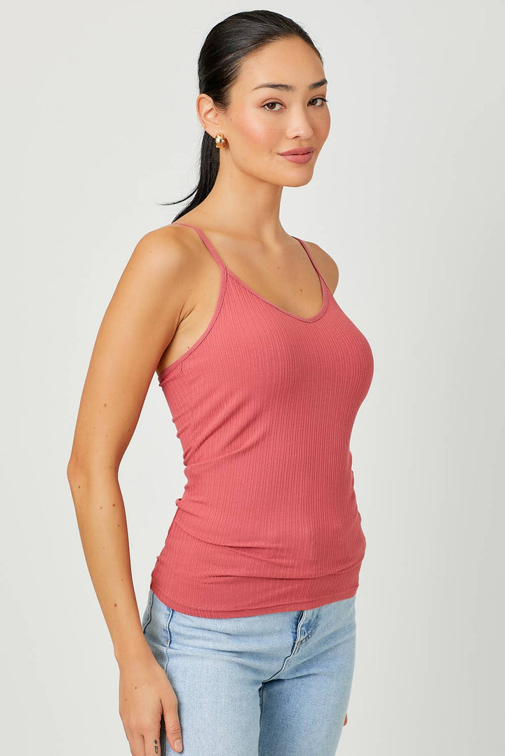 April Ribbed Tank - Berry