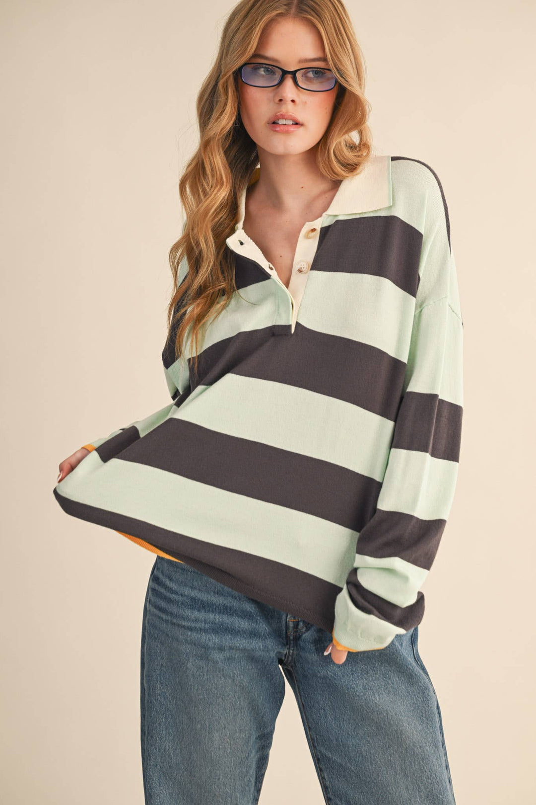 Monica Striped Rugby Sweater