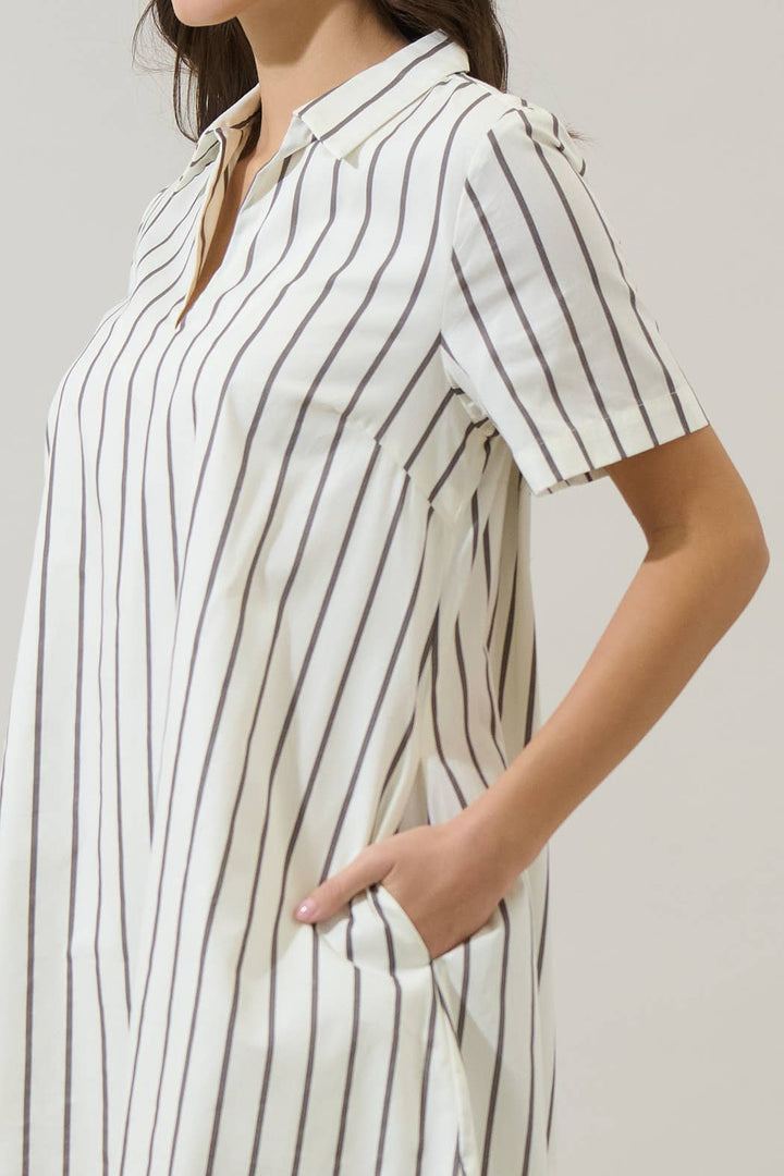 Kamara Striped Collared Dress