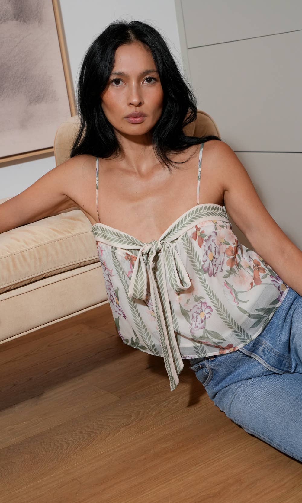 Taylor Tie Front Sleeveless Top