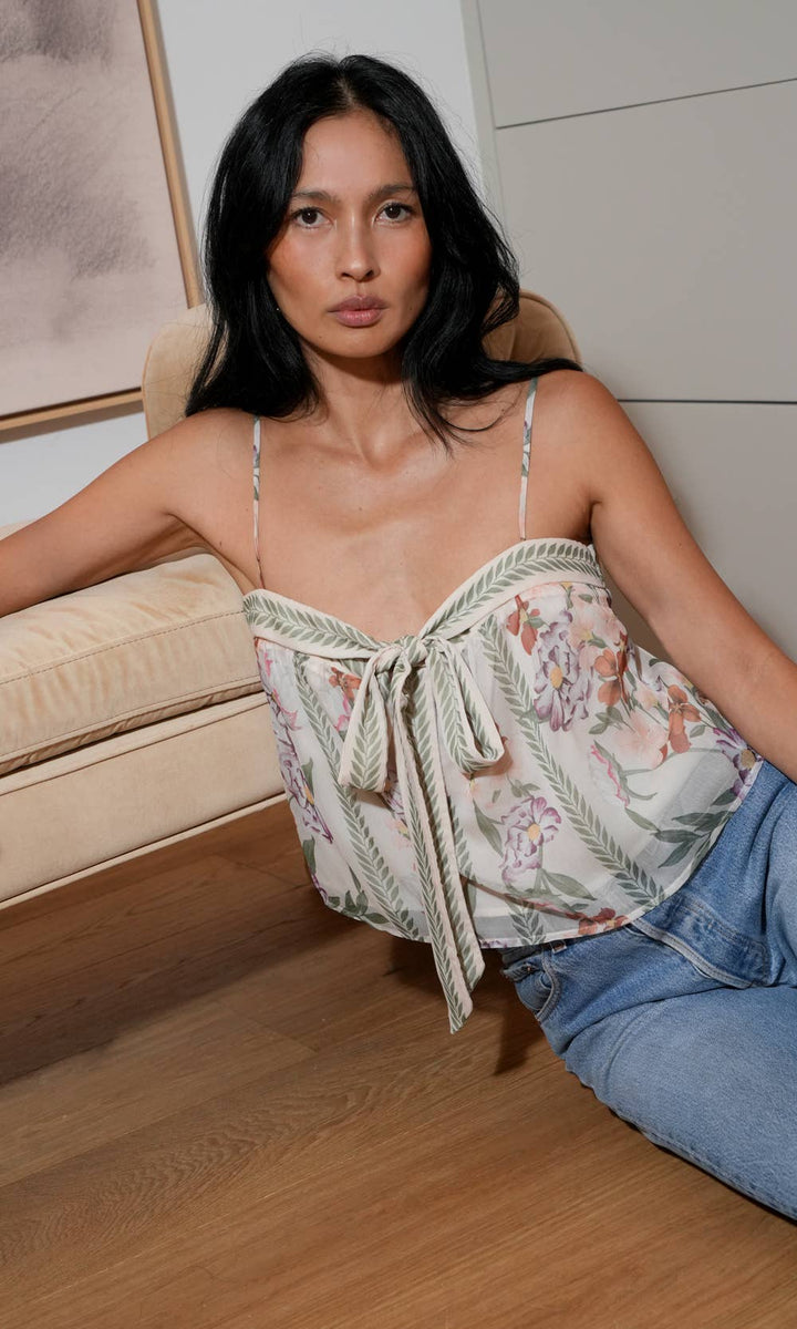 Taylor Tie Front Sleeveless Top