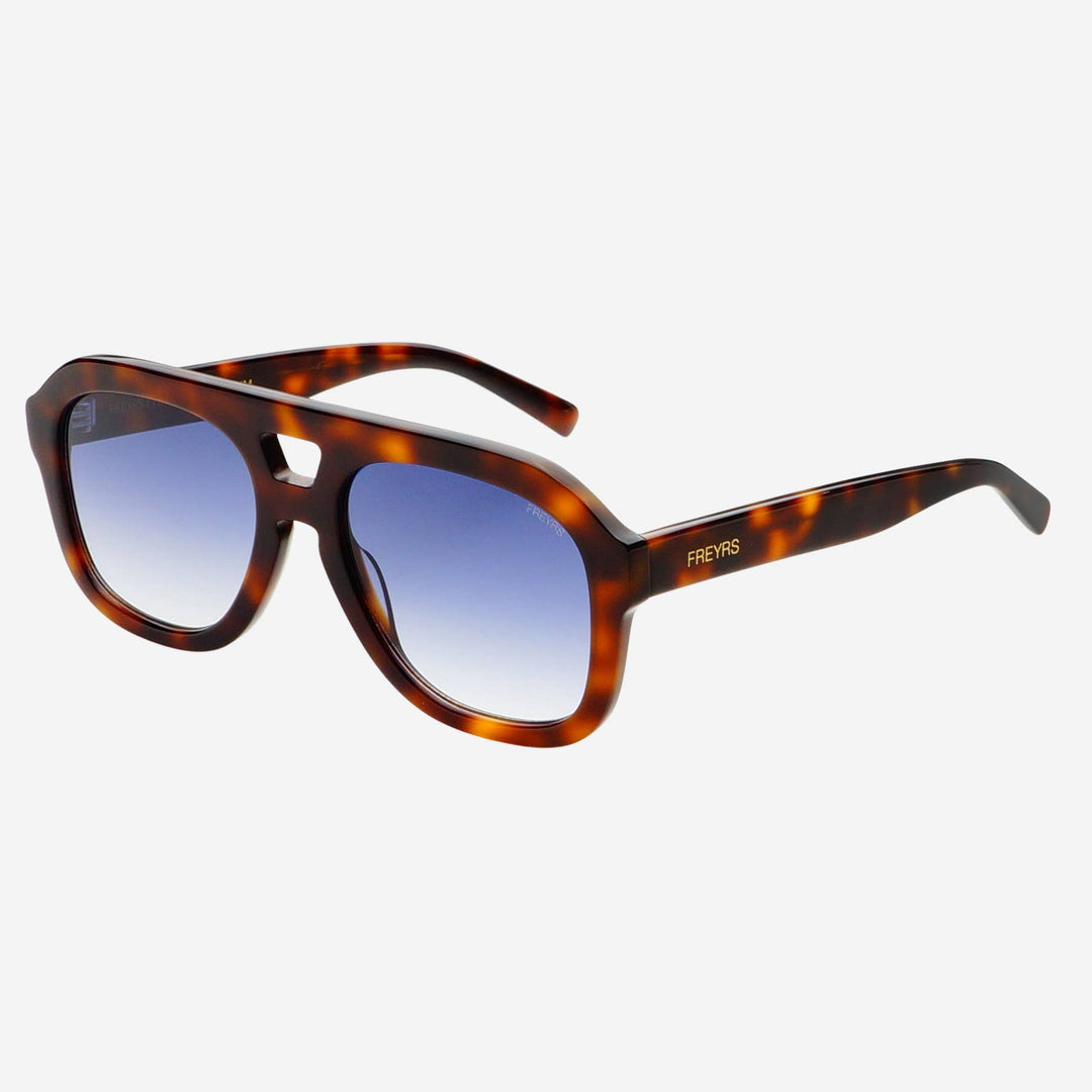 FREYRS Eyewear - Voyager Acetate Oversized Aviator Sunglasses: Tortoise / Blue