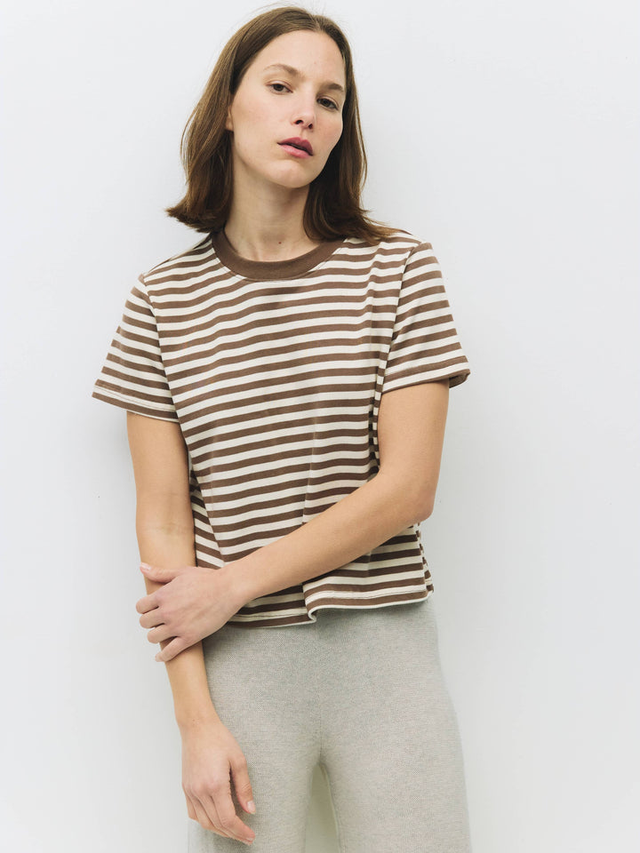 Cooper Tee  - Brown Stripe