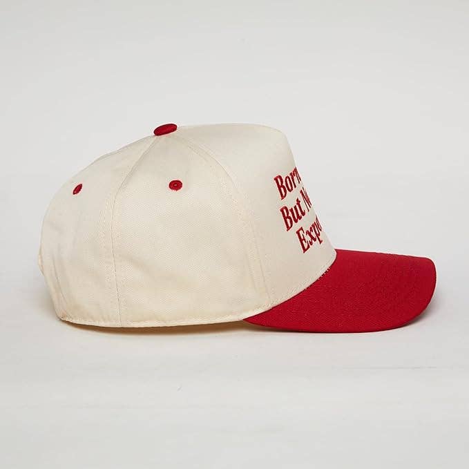 Born Free But Now I'm Expensive Hat - Red/Beige
