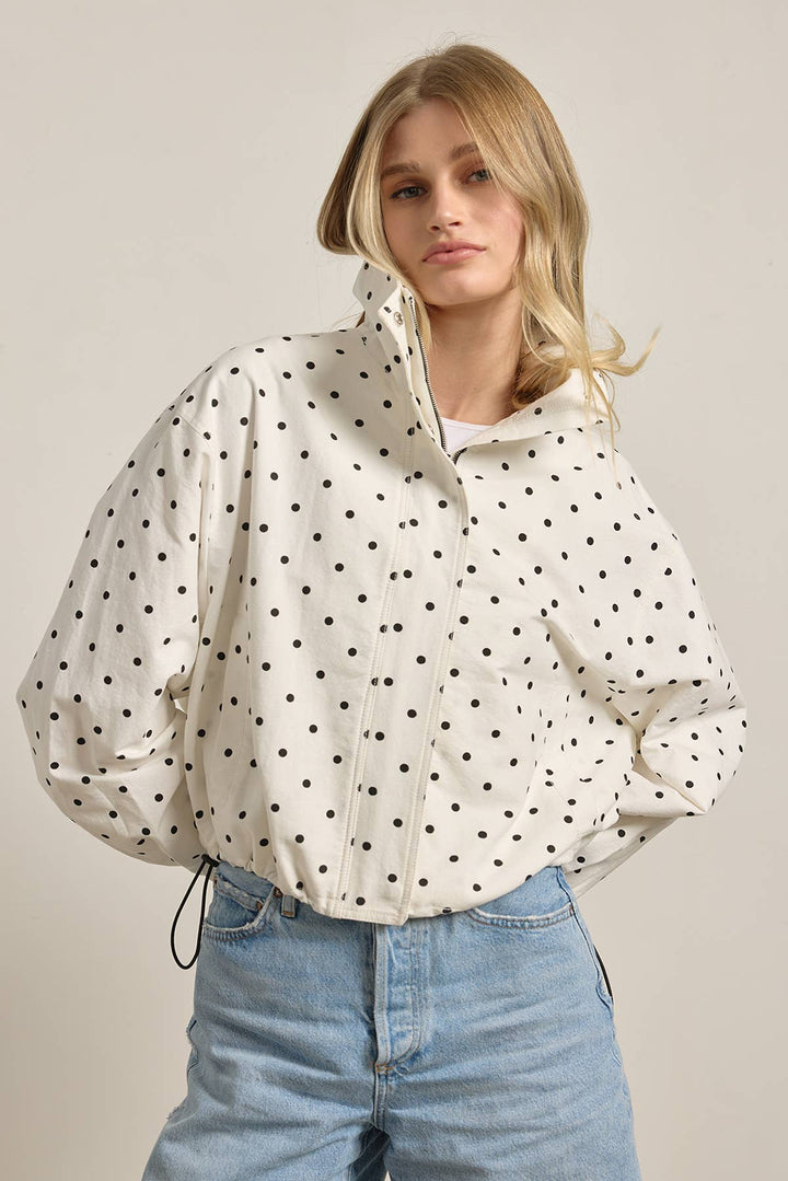 Blane Polka Dot High Neck Jacket