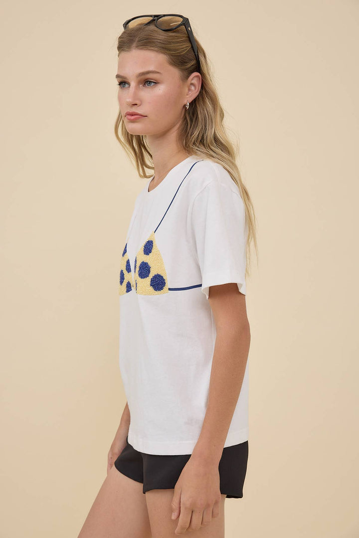 Caviar Bead Polka Dot Bikini Tee