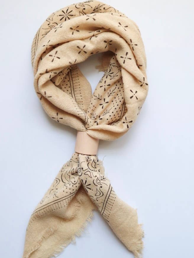 Raw Silk Bandana - Oatmeal