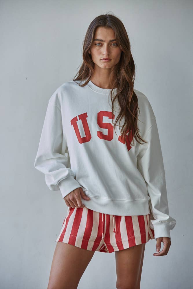 USA! USA! Oversized Pullover