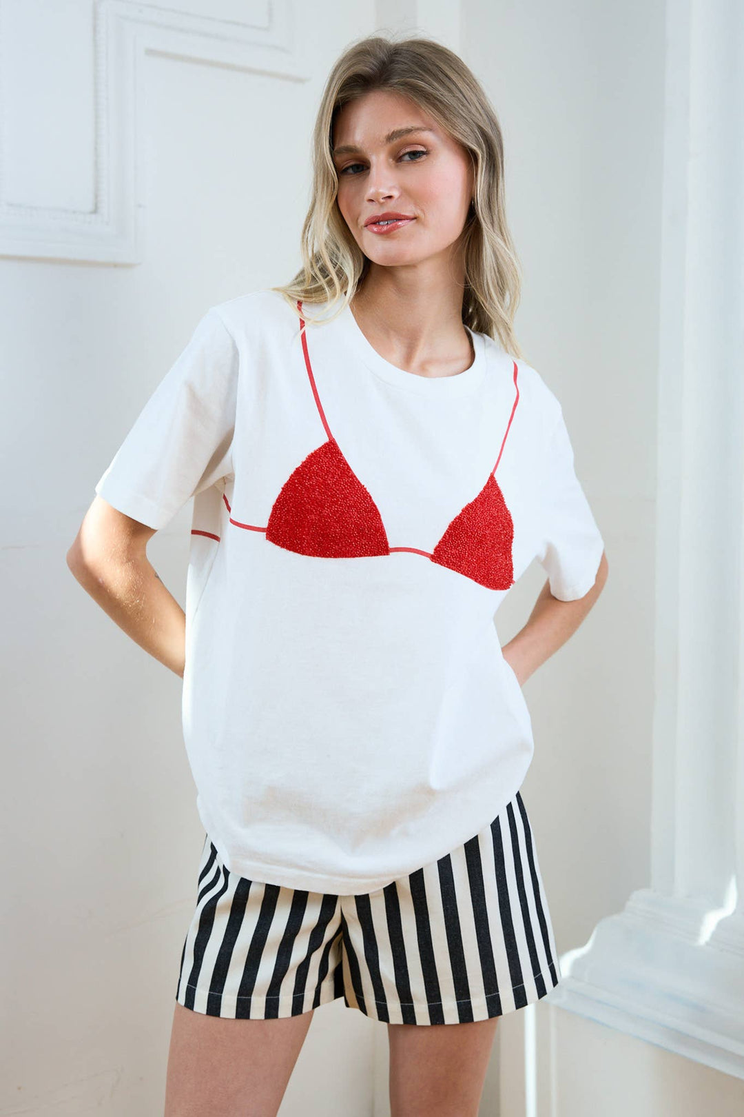 Caviar Beaded Bikini Tee