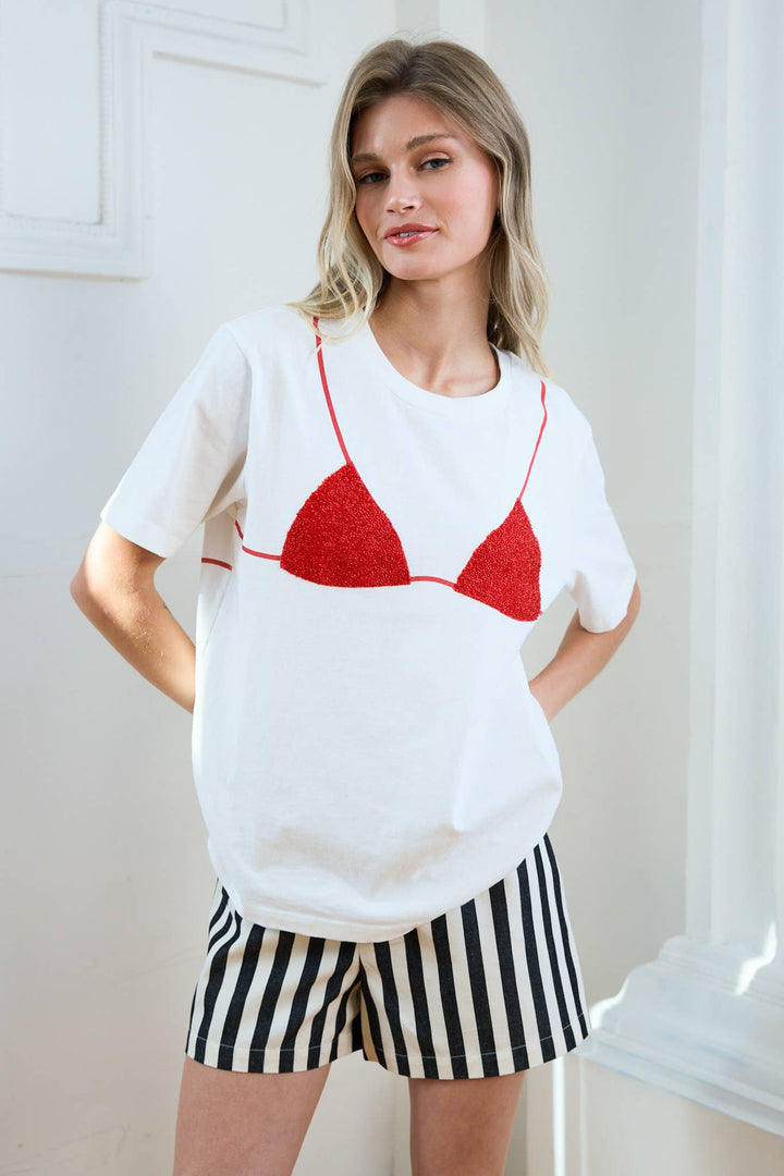 Caviar Beaded Bikini Tee
