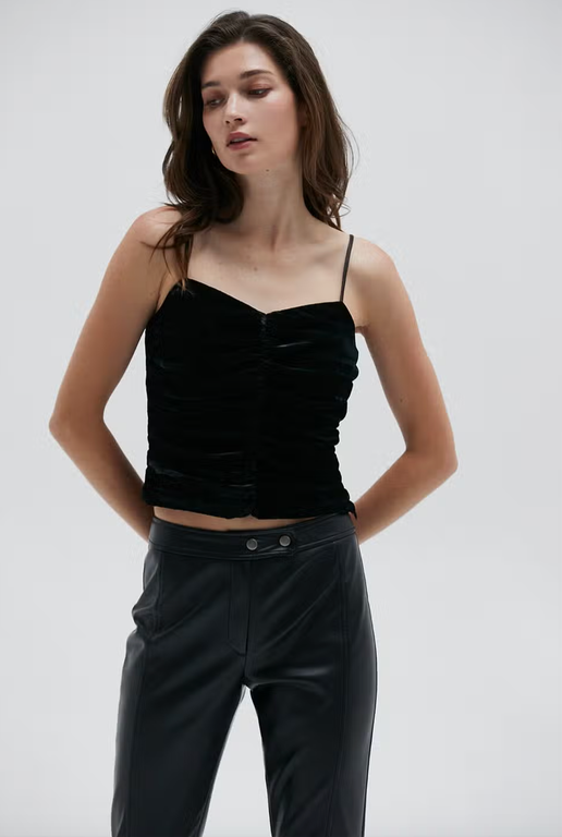 Neveah Pleated Velvet Tank