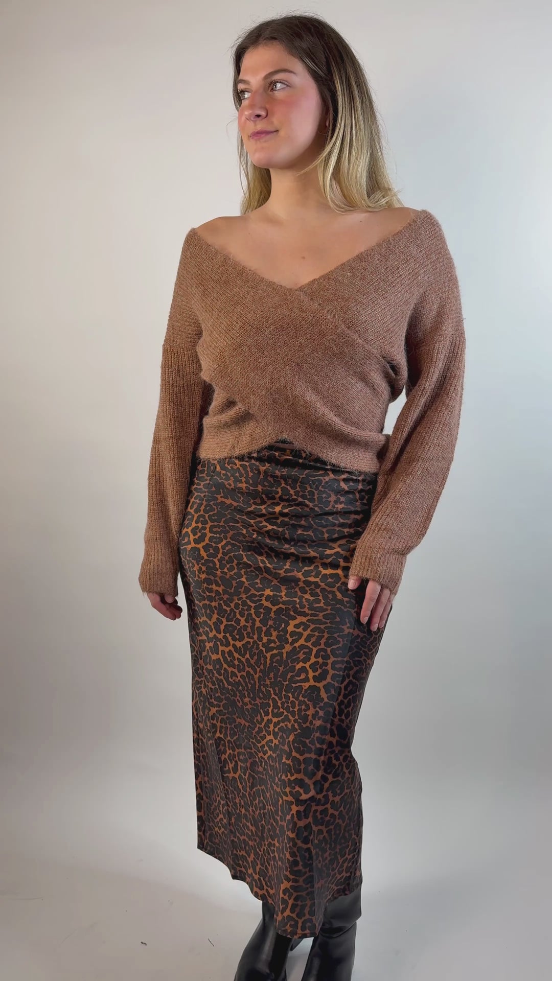 Charliette Wrap Front Sweater - Sienna