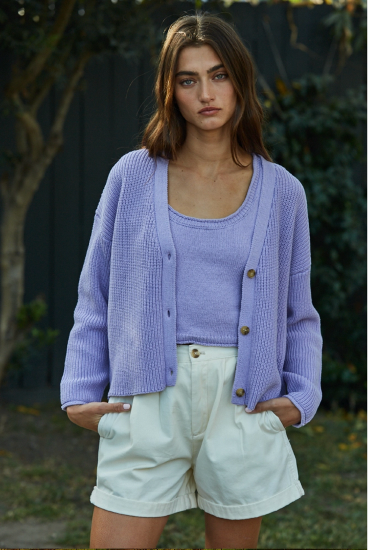 The Kacey Cardigan- Lavender